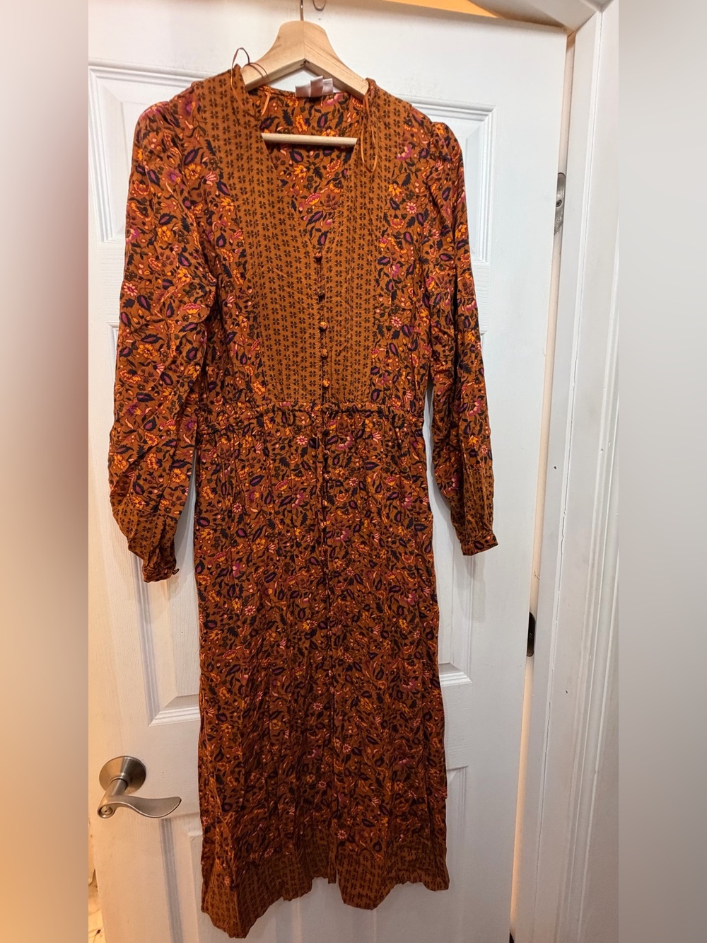 Knox Rose Boho Rust and Purple Floral Maxi Dress #boho